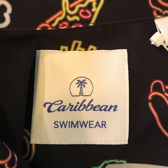 Caribbean swimwear button down shirt. NWT SIZE M - Picture 6 of 11